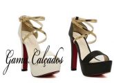 Sandália detalhe dourado S087